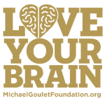Text graphic that says "Love Your Brain" with a heart shape resembling a brain.
